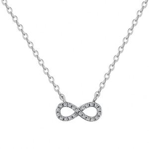 Collar con Colgante Infinito Número 8 de Plata de Ley 925 con Circonita 5A, Diseño Minimalista, Sin Deslustre, Sin Pedido Mínimo, Venta Caliente Dylam - Product Image 1