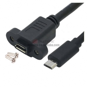 Micro Usb macho a hembra extensión orejas <span class=keywords><strong>Mike</strong></span> 5 pines con orificio de tornillo Ll puede arreglar cable de datos - Product Image 2
