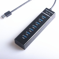 Hub USB 3.0 de Alta Velocidad Bajeal de 1.2m con 7 Puertos, Material ABS, Admite Conexión en Caliente, Indicador LED, Adaptador de Expansión Personalizable