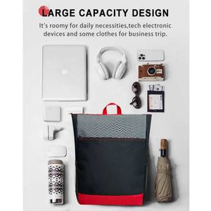 Sac à dos de voyage personnalisé extensible à fermeture roll-top, nouveau style, sac d'université, sac à dos décontracté imperméable avec fermeture éclair pour ordinateur portable - Product Image 2