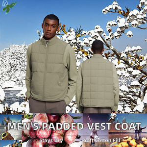 Nuevo Chaleco Acolchado de Lona con Cremallera Completa, Impermeable y Cortavientos para Hombre, Marca LEAFITS, para Deportes, Trotar y Actividades al Aire Libre - Product Image 2