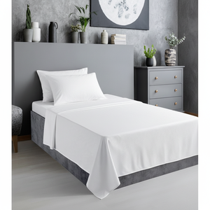 Serie Varol Risus, Sábanas Individuales de 180x280cm para Hotel, Sábanas Ajustables y Planas de Algodón Satinado - Product Image 3