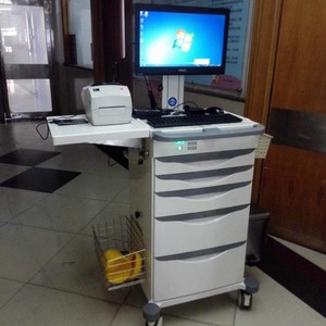 รถเข็นพยาบาลเคลื่อนที่ Joyful Abundance ขนาด 500x600x1200 มม. พร้อมคอมพิวเตอร์และเครื่องพิมพ์สำหรับใช้ในโรงพยาบาล - Product Image 1