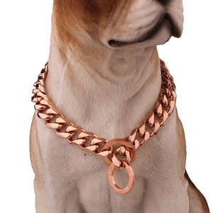 Vente en gros de <span class=keywords><strong>collier</strong></span> de <span class=keywords><strong>chien</strong></span> en acier inoxydable de couleur or de 19mm <span class=keywords><strong>collier</strong></span> de <span class=keywords><strong>chien</strong></span> de chaîne de starter d'animal familier durable motif solide - Product Image 3