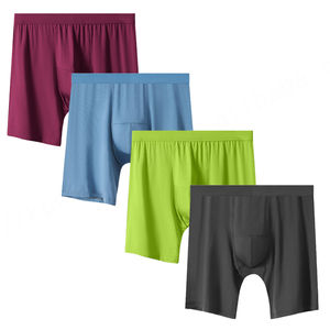 Fabricant Fashional Moins cher 91modal 9spandex Long Boxer Conception personnalisée Sous-vêtements pour hommes Boxers unis - Product Image 2