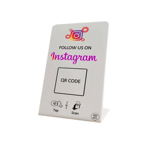 Đen trắng trong suốt trống trung tính Google xem xét NFC hiển thị bảng đứng Hub menu bảng lều - Product Image 3