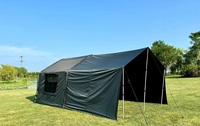 Tente de glamping gonflable de luxe WL Nature Green, dôme, quatre saisons, résistante aux UV, imperméable, tissu en coton TC Tech, pour 3-4 personnes