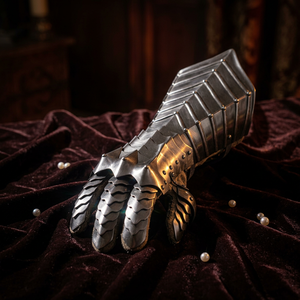 Guantes de Caballero Medieval de Acero, Recubiertos de Níquel Negro, Armadura para Brazos, Estilo Antiguo, Técnica de Fundición, Guantes de Protección - Product Image 1