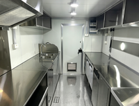 Remorque alimentaire mobile personnalisable en acier inoxydable/aluminium, cuisine complète, nettoyage facile, double essieu, logo personnalisé, restauration rapide en extérieur