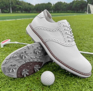 OEM Custom Waterproof Microfiber Leather <b>Brogue</b> Spiked Professional Anti-slip Luxury Classic Sport Outdoor <b>Men</b> Golf Shoes - Product Image 3