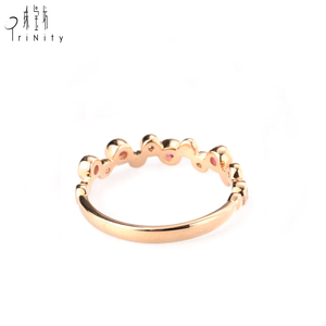 Bague de mariage en or rose massif 18 carats de luxe, design unique avec diamant naturel et saphir rose, pour cadeau de fiançailles pour femme - Product Image 4