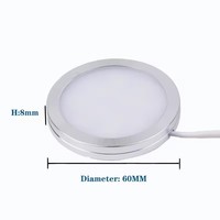 Plafonniers LED USB à câble à intensité variable Mini Spot mince monté en surface Armoire de rangement 3W Armoire de cuisine Lampe à rondelle ultra-mince