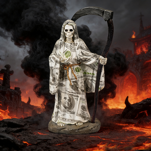 Religieuze sculptuur Heilige Dood hars ambachten Santa Muerte beeldje Grim Reaper beeldjes voor Halloween huisdecoratie - Product Image 3