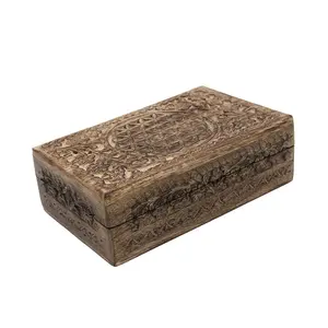 Hand Carved Jewelry Trinket Keepsake Storage Box Hand Carved Jewelry Box