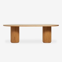 Table à manger ovale en bois de style minimaliste moderne personnalisée pour 8 personnes