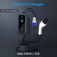 Borne de recharge 7 kW avec application Tuya, Wi-Fi et Bluetooth, chargeur portable pour véhicules électriques