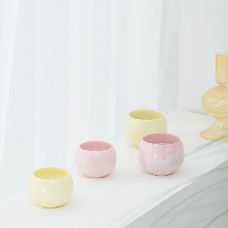 사용자 정의 색상 현대 웨딩 교회 장식 촛불 그릇 컵 세라믹 촛불 항아리 홈 장식