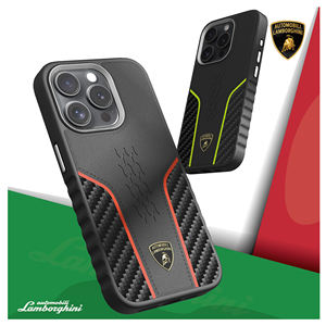 Funda Oficial Licenciada Lamborghini de Cuero Genuino para iPhone 16 Pro, Cubierta de Fibra de Carbono para iPhone 17 Pro Max - Product Image 1