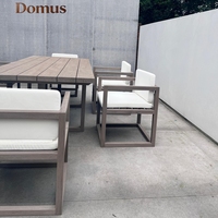 Ensemble de table et de chaises de salle à manger en teck de haute qualité, résistant aux intempéries, meubles de jardin pour patio, cour, villa