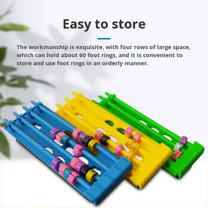 Supporto per Anelli per Piccioni MagicDots, in Plastica, per Uso Interno/Esterno, Rettangolare, Multicolore, per Classificazione, Supporto per Anelli per Zampe di Uccelli Domestici - Product Image 3
