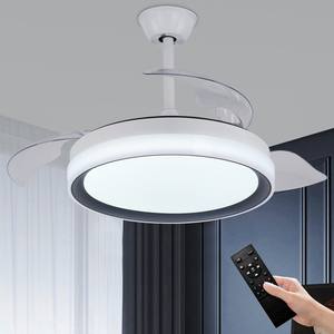 Ventilateur de plafond LED à 3 pales, dimmable, doré, semi-encastré, faible niveau sonore, design moderne pour la maison et l'hôtel - Product Image 1