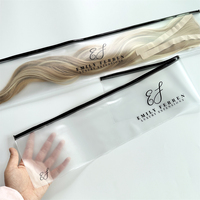 Perruque de luxe Pochette Ziplock Sac à fermeture éclair Logo personnalisé Extensions de cheveux Sacs d'emballage Mat Givré Poly Accessoires de cheveux Sacs en plastique