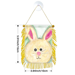 Drapeaux de voiture miniatures 10x15cm Lapin de Pâques à suspendre à la fenêtre avec ventouse - Product Image 6