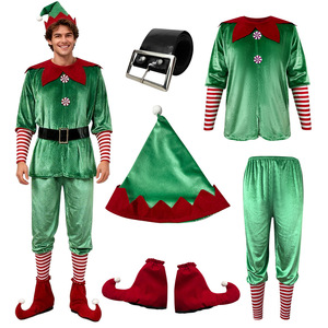 Camisa <span class=keywords><strong>de</strong></span> Terciopelo con Gorro <span class=keywords><strong>de</strong></span> <span class=keywords><strong>Duende</strong></span> Navideño; <span class=keywords><strong>Disfraz</strong></span> <span class=keywords><strong>de</strong></span> <span class=keywords><strong>Duende</strong></span> Navideño para Adultos y Niños para Fiestas <span class=keywords><strong>de</strong></span> Halloween. - Product Image 5