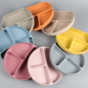 Eversoul Custom Siliconen Producten Kids Eetgerechten Slip Resistente Voeding Verdeeld Zuig Babyplaat Voor Peuter Kinderen - Product Image 2
