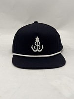 Haute qualité mode hommes casquette de Baseball à bord plat 3D bouffée Logo personnalisé 5 panneaux casquette Snapback chapeau avec décoration de corde