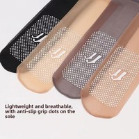 Chaussettes mi-mollet décontractées pour femmes, fines et respirantes, anti-accrocage, avec semelle en silicone massant à motif imprimé