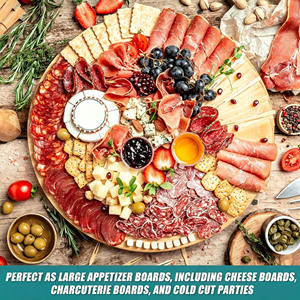 Plateau tournant Lazy Susan en bambou, plateau de service rond en bois pour la cuisine et la table à manger - Product Image 3