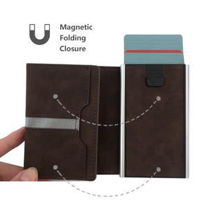 <span class=keywords><strong>Portafoglio</strong></span> Sottile in Pelle da <span class=keywords><strong>Uomo</strong></span> con Clip per Banconote, Porta Carte di Credito Pop-up Magnetico, <span class=keywords><strong>Portafoglio</strong></span> Intelligente RFID per <span class=keywords><strong>Uomo</strong></span> - Product Image 4