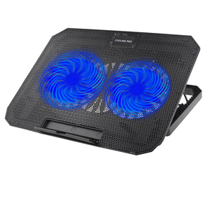 Laptop <b>Cooling</b> <b>Pad</b> Dual Fans Blue Led 15.6 Inch Adjustable Stand With 2 Usb Ports - Product Image 1