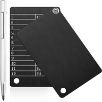 Carte de notes réutilisable en métal, carte de notes effaçable en acier inoxydable avec stylet