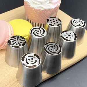 Wanlihao Stainless Steel Cake Tools 7pcs/set Russian Nozzle Icing Piping Tips Cake Decorating Supplies