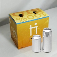 Caja de Papel Impresa con Diseño Personalizado para 4 Latas de Agua con Gas Energética, para Exhibición en Estantes de Supermercados y Venta al por Menor