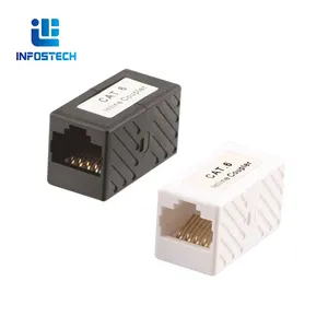 Renbao Rj45 커플러 여성 이더넷 네트워킹 UTP 비차폐 Cat5e CAT6 키스톤 잭 인라인 커플러 버클없이