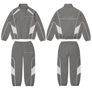 定制新款刺绣女式风衣跟踪套装轻质超大平纹尼龙透气秋季2件套男式 - Product Image 2