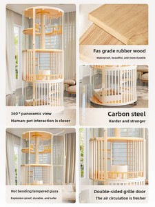 Cage pour chat <span class=keywords><strong>de</strong></span> luxe extra-large Realm Castle Sky panoramique à 360 degrés en acier, 4ème étage, tout-en-un, avec <span class=keywords><strong>lit</strong></span> et espace <span class=keywords><strong>de</strong></span> présentation pour plusieurs chats - Product Image 6