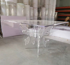 Nhựa Trong Suốt Có Thể Tháo Rời Bướm Cơ Sở Quảng Trường Rõ Ràng Crystal Khách Sạn Đám Cưới Bảng - Product Image 2
