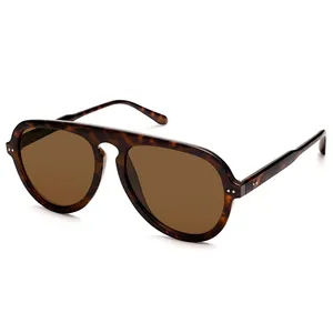 Vanlinker Vintage Brown Retro Men's Large Shades Sunglasses Unisex