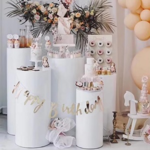 Accessoires de <span class=keywords><strong>mariage</strong></span> personnalisés, 5 pièces, présentoirs en métal, ensembles de piédestaux cylindriques pour décorations de fête et d'événements - Product Image 6