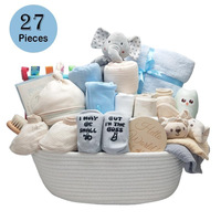 Panier tissé idéal pour les vêtements de bébé, les jouets en peluche et les ensembles cadeaux pour nouveau-nés, parfait pour les baby showers, les fêtes de bienvenue et les cadeaux d'anniversaire.