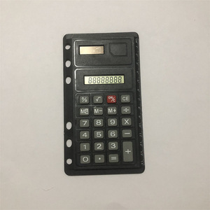 Laptop Six Hole Small Screen Calculator Black ABS Battery Powered For Accounting Bookkeeping Copying - Product Image 5