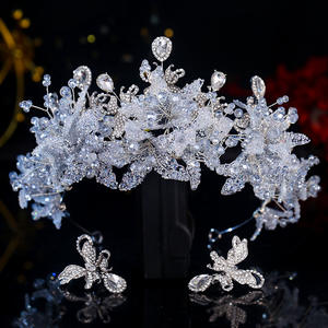 มงกุฎเจ้าสาวคุณภาพสูงจากโรงงานขายส่ง ประดับมุกหวานและผีเสื้อ ชุดเครื่องประดับงานแต่งงาน อุปกรณ์ถ่ายภาพ มงกุฎเจ้าหญิง - Product Image 1