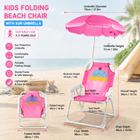 Chaise de camping pliable pour enfants avec pare-soleil et dossier, portable, directement de l'usine, pour extérieur, plage, bébé, tout-petit, pique-nique, jardin