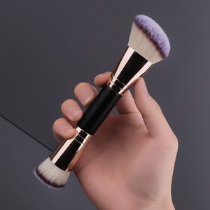 Ensemble de pinceaux de maquillage, pinceau plat pour anticernes, fond de teint, eye-liner, manche en bois, fibres synthétiques, visage, yeux, kit de pinceaux cosmétiques en gros - Product Image 3