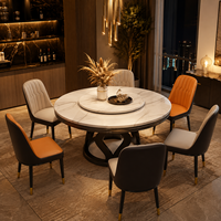 Ensemble de table et de chaises à manger rotatives en marbre de chêne pour la salle à manger à domicile, meubles ronds modernes écologiques pour 10 personnes
