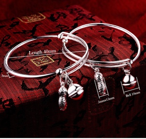 New Bé Vòng Đeo Tay Khoảng Trống S999 Sterling Silver Bé Bangle Với Vòng Đeo Tay Quyến Rũ Cho Bé Trai - Product Image 3